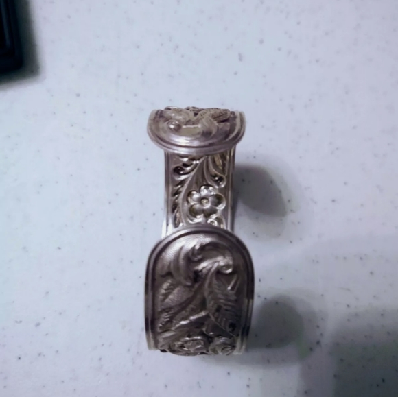 Vintage Sterling Silver Bracelet Cuff Artisan - Picture 2 of 7